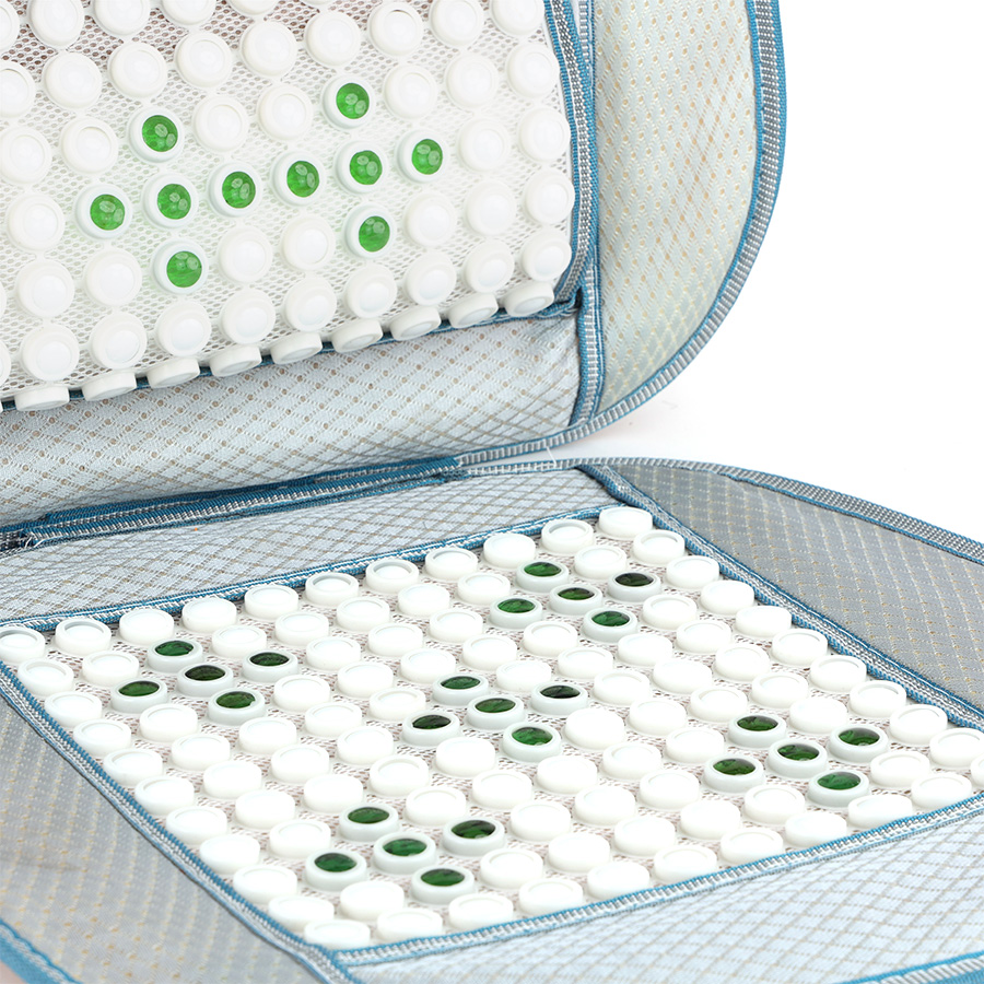 Lót ghế CIND Mắt ngọc trắng (có gù) - viền xanh DZ001-2