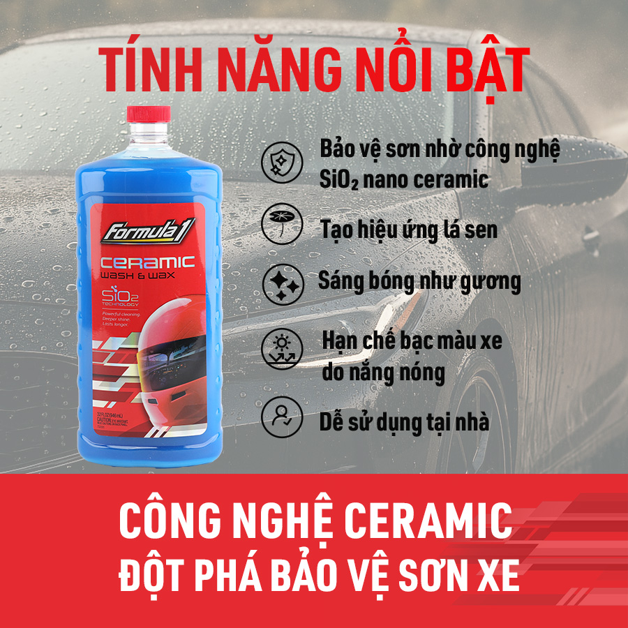 Nước rữa xe có đánh bóng Ceramic đậm đặc Formula 1 (946ml) # 617700