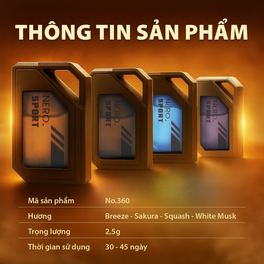 Dầu thơm NO.360-2 2in1(treo kính+ghim máy lạnh) 2.5g SAKURA