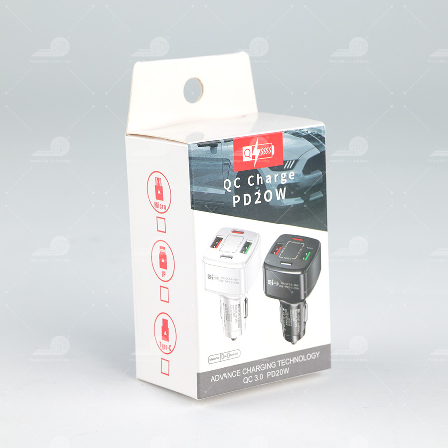 Đầu sạc 2 cổng USB+2 Type C PD20w BK365 trắng