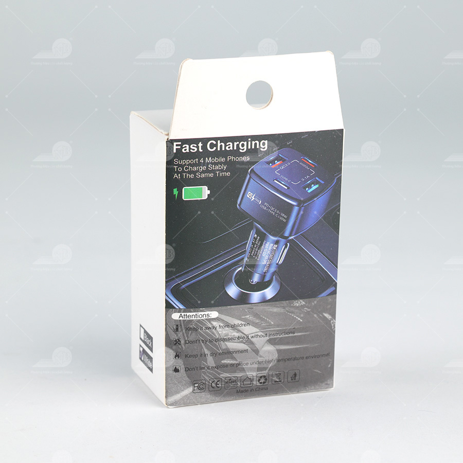 Đầu sạc 2 cổng USB+2 Type C PD20w BK365 trắng