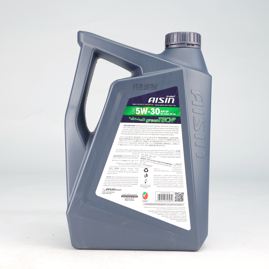 Nhớt Động Cơ Aisin 5W-30 SN/CF Semi Synthetic 4 Lít ESSNP0534P