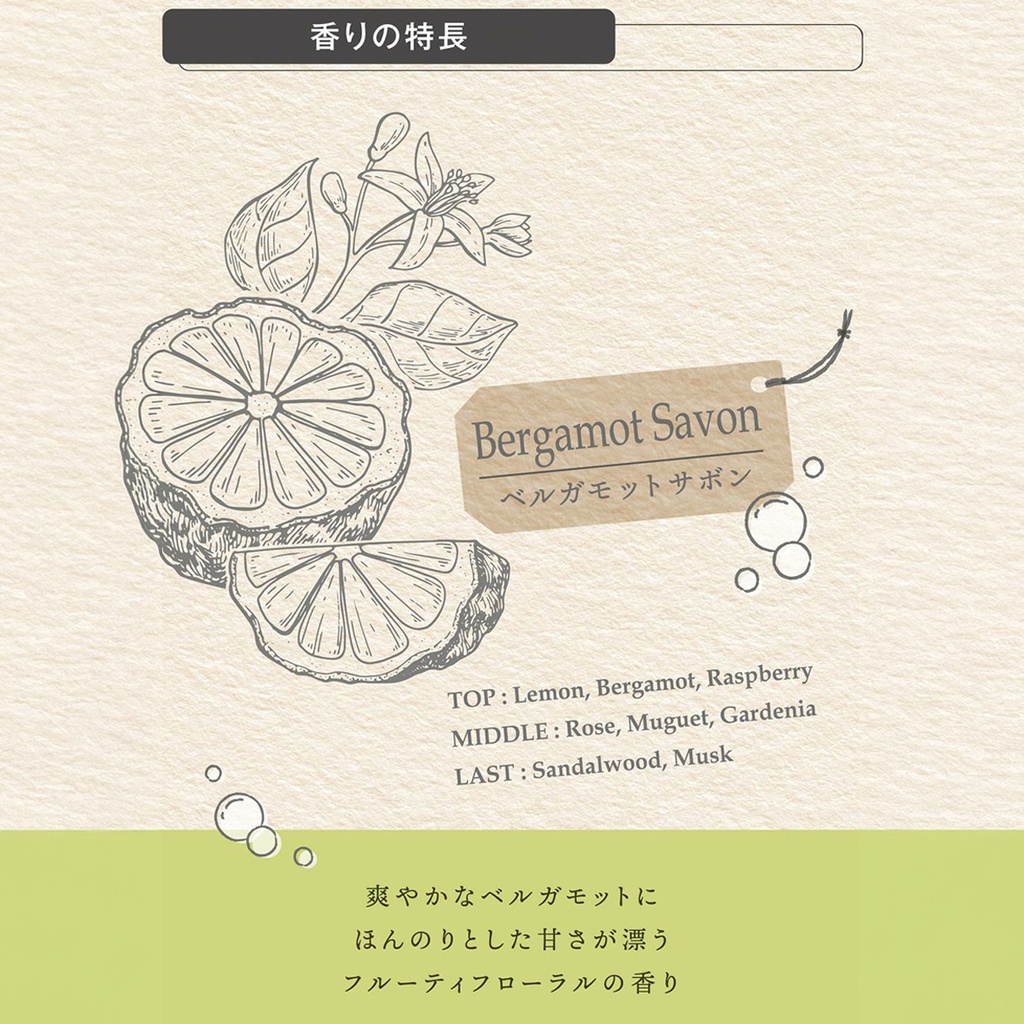 Dầu thơm RELAX SAVON LIQUID BERGAMOT SAVON L2104 110ml lá lợt