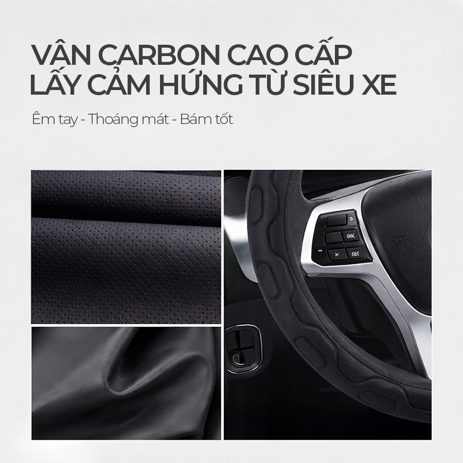 Bao vô lăng CIND PU+TPE Y021 size M đen