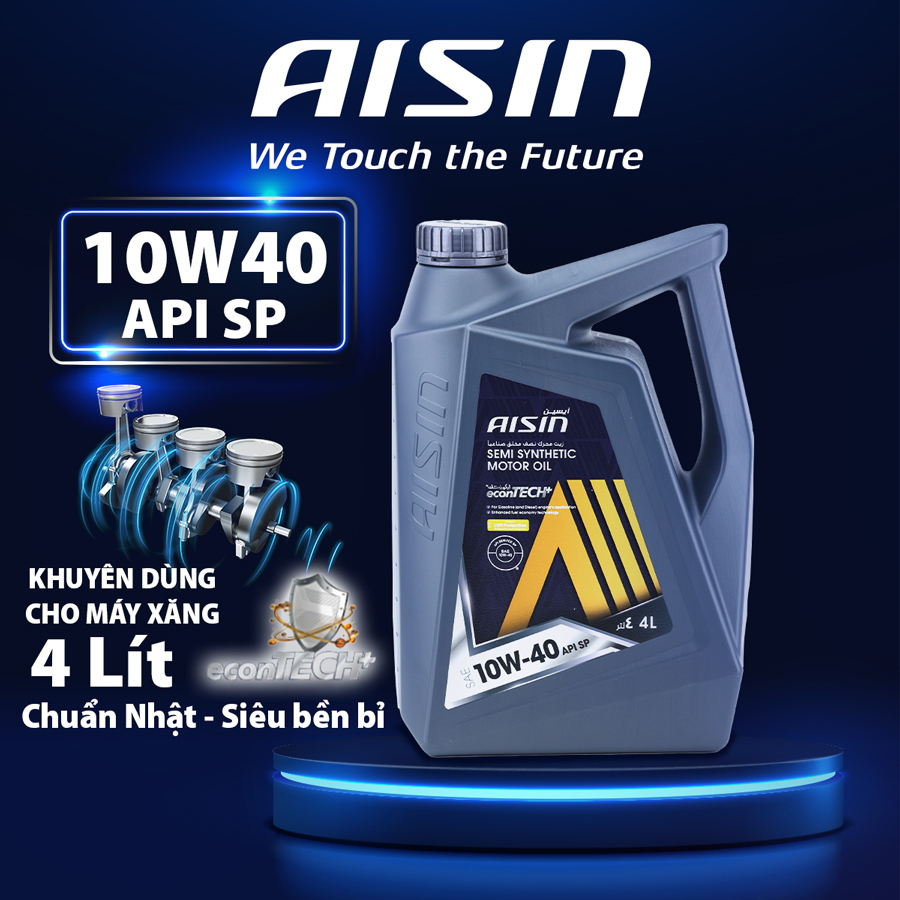 Nhớt Động Cơ Aisin 10W-40 SP PLUS Semi Synthetic 4 Lít ESSNP1044P