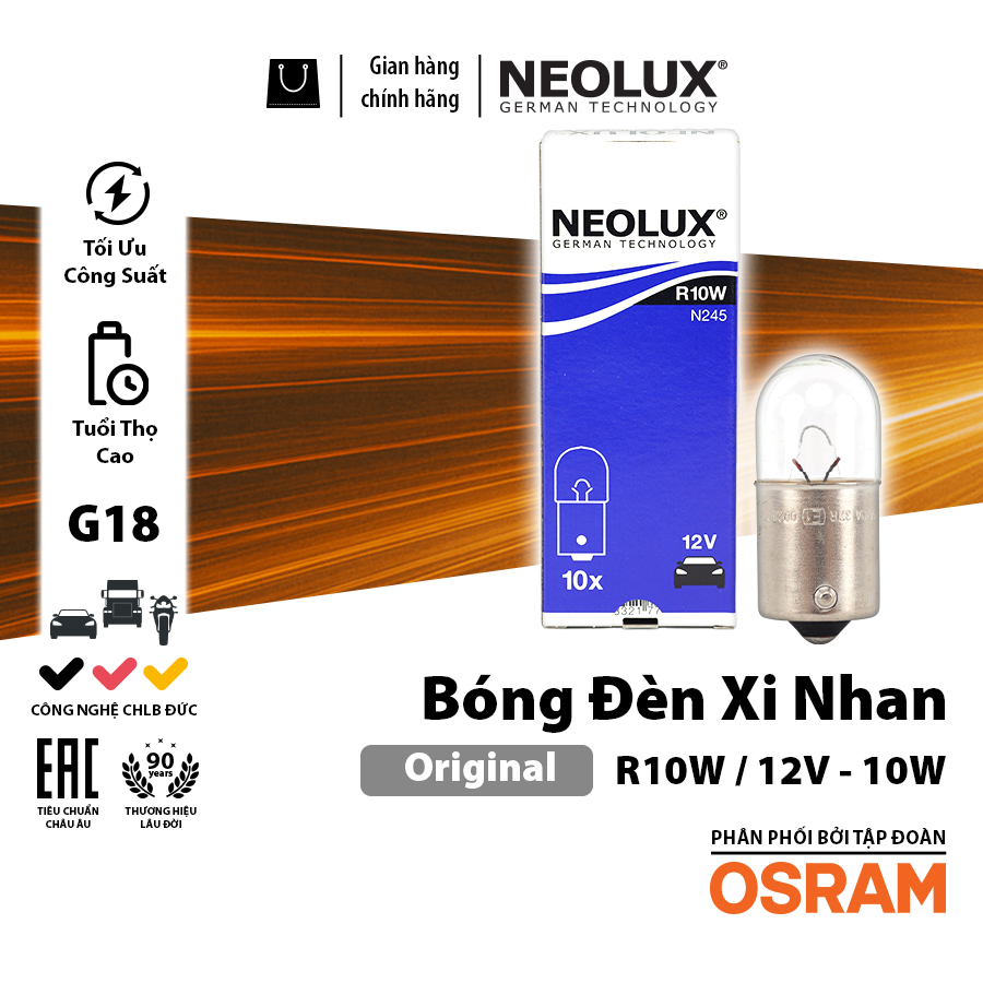 Bóng xi nhan 1 tim G18 (chân thẳng) 12V 10W (BA15S) N245 Hiệu NEOLUX
