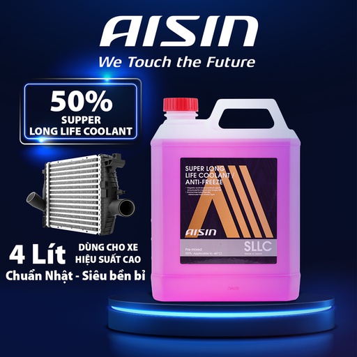 [9ASCPM50A4LPK] Nước giải nhiệt Aisin (màu hồng/ 4 Lít) Glycol 50% SCPM50A4LPK